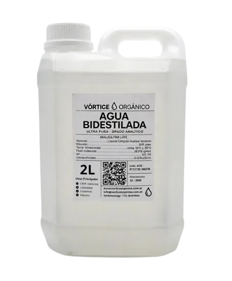 Bidón de 2 litros de agua destilada bidestilada