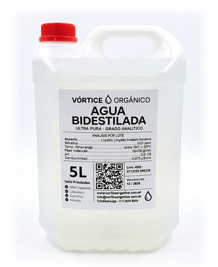 Bidón de 5 litros de agua bidestilada