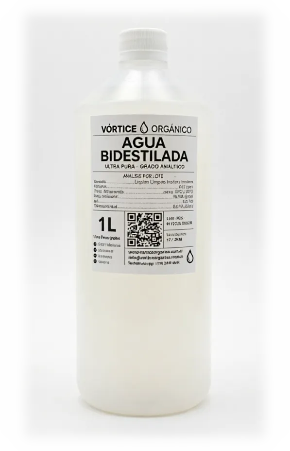 Botella 1 litro agua destilada farmacéutica